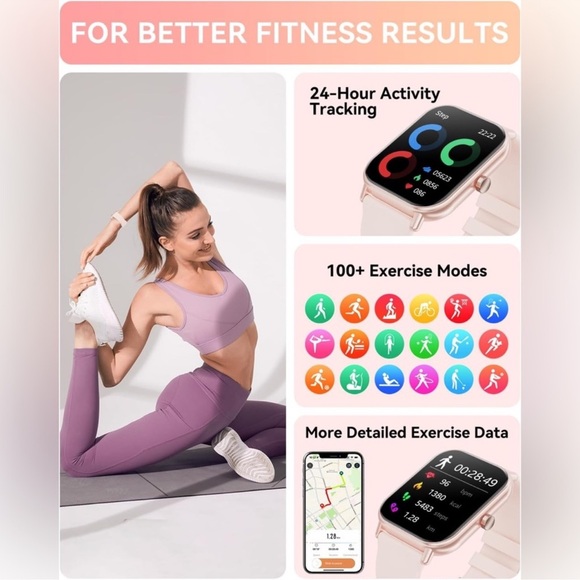 Smart Watch Pink New In Box - Picture 8 of 13